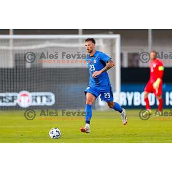 David Brekalo in action during international friendly football match between Slovenia and Bosnia and Herzegovina in Celje, Slovenia on June 10, 2025.