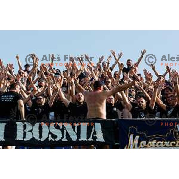 Bosnian fans during international friendly football match between Slovenia and Bosnia and Herzegovina in Celje, Slovenia on June 10, 2025.