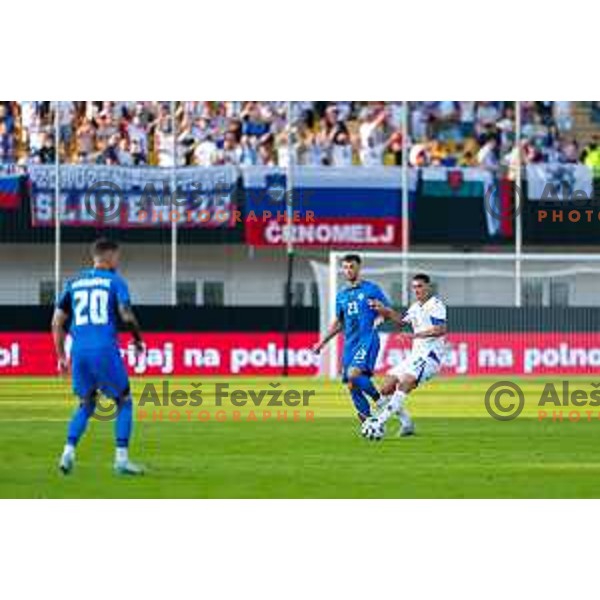 in action during international friendly football match between Slovenia and Bosnia and Herzegovina in Celje, Slovenia on June 10, 2025.