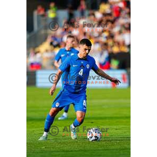 Dejan Petrovic in action during international friendly football match between Slovenia and Bosnia and Herzegovina in Celje, Slovenia on June 10, 2025.