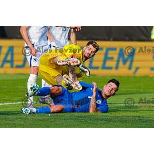 Benjamin Verbic in action during international friendly football match between Slovenia and Bosnia and Herzegovina in Celje, Slovenia on June 10, 2025.