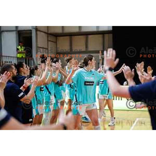 Eva Lisec in action during preparation match for Women’s EuroBasket 2025 between Slovenia and Montenegro in Tivoli Hall, Ljubljana, Slovenia on June 11, 2025