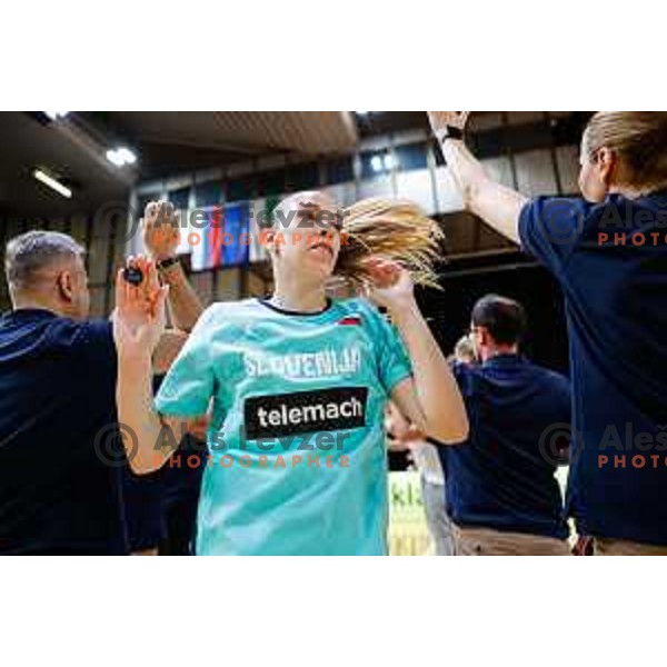 Tina Cvijanovic of Slovenia in action during preparation match for Women’s EuroBasket 2025 between Slovenia and Montenegro in Tivoli Hall, Ljubljana, Slovenia on June 11, 2025