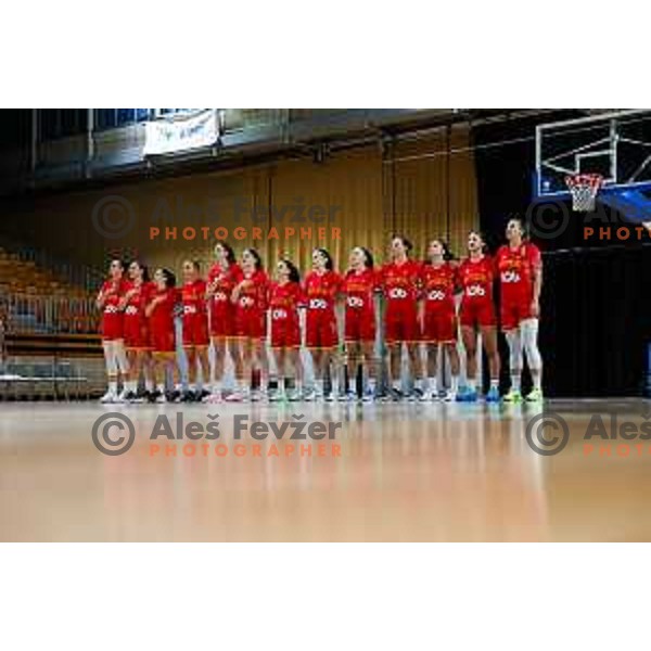 Team Montenegro during preparation match for Women’s EuroBasket 2025 between Slovenia and Montenegro in Tivoli Hall, Ljubljana, Slovenia on June 11, 2025