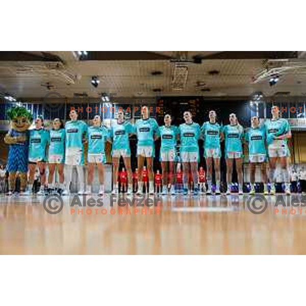 Slovenia National Women\'s Team official shot before the start of preparation match for Women’s EuroBasket 2025 between Slovenia and Montenegro in Tivoli Hall, Ljubljana, Slovenia on June 11, 2025