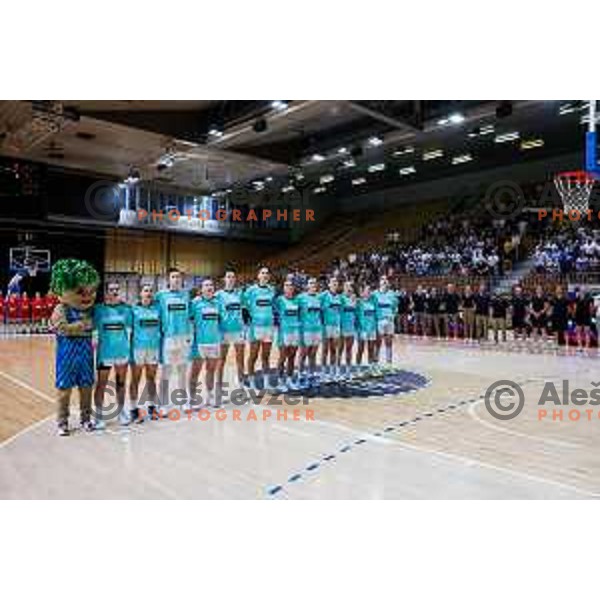 Slovenia National Women\'s Team official shot before the start of preparation match for Women’s EuroBasket 2025 between Slovenia and Montenegro in Tivoli Hall, Ljubljana, Slovenia on June 11, 2025
