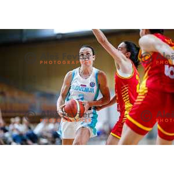 Teja Oblak in action during preparation match for Women’s EuroBasket 2025 between Slovenia and Montenegro in Tivoli Hall, Ljubljana, Slovenia on June 11, 2025