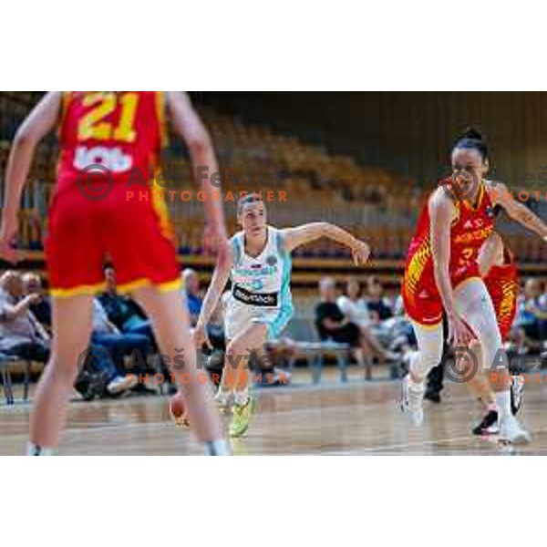Teja Oblak in action during preparation match for Women’s EuroBasket 2025 between Slovenia and Montenegro in Tivoli Hall, Ljubljana, Slovenia on June 11, 2025