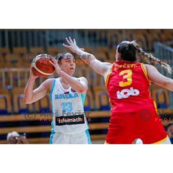 Zala Friskovec in action during preparation match for Women’s EuroBasket 2025 between Slovenia and Montenegro in Tivoli Hall, Ljubljana, Slovenia on June 11, 2025