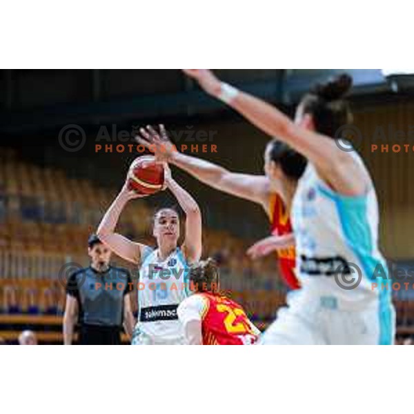 Zala Friskovec in action during preparation match for Women’s EuroBasket 2025 between Slovenia and Montenegro in Tivoli Hall, Ljubljana, Slovenia on June 11, 2025