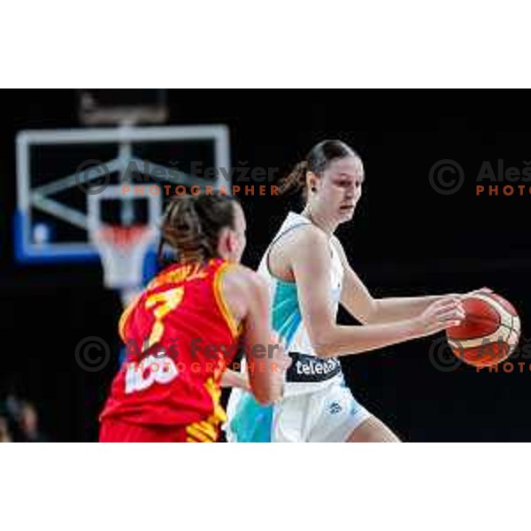 Ajsa Sivka of Slovenia in action during preparation match for Women’s EuroBasket 2025 between Slovenia and Montenegro in Tivoli Hall, Ljubljana, Slovenia on June 11, 2025