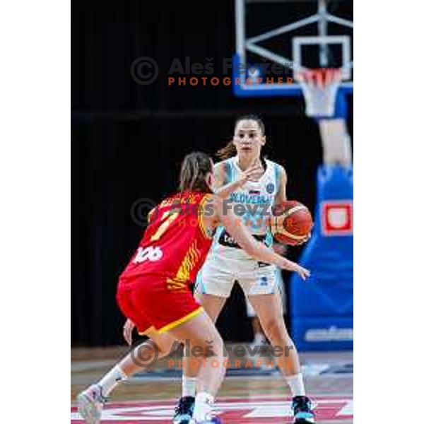 Sara Sambolic in action during preparation match for Women’s EuroBasket 2025 between Slovenia and Montenegro in Tivoli Hall, Ljubljana, Slovenia on June 11, 2025