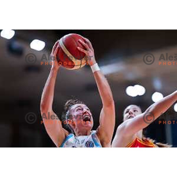 Jessica Shepard in action during preparation match for Women’s EuroBasket 2025 between Slovenia and Montenegro in Tivoli Hall, Ljubljana, Slovenia on June 11, 2025