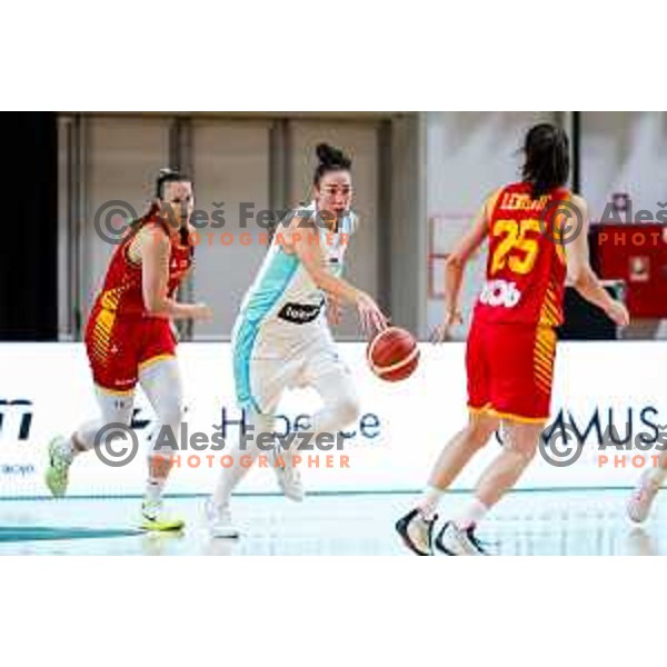 Jessica Shepard in action during preparation match for Women’s EuroBasket 2025 between Slovenia and Montenegro in Tivoli Hall, Ljubljana, Slovenia on June 11, 2025