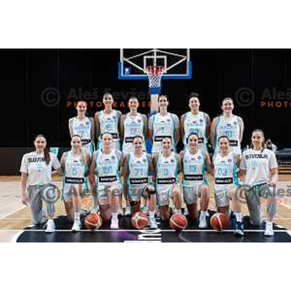 Slovenia National Women\'s Team official shot before the start of preparation match for Women’s EuroBasket 2025 between Slovenia and Montenegro in Tivoli Hall, Ljubljana, Slovenia on June 11, 2025