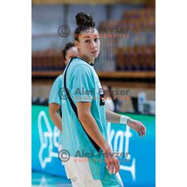 Jessica Shepard in action during preparation match for Women’s EuroBasket 2025 between Slovenia and Montenegro in Tivoli Hall, Ljubljana, Slovenia on June 11, 2025