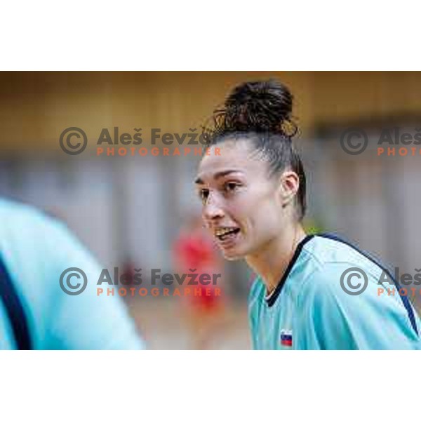 Jessica Shepard in action during preparation match for Women’s EuroBasket 2025 between Slovenia and Montenegro in Tivoli Hall, Ljubljana, Slovenia on June 11, 2025