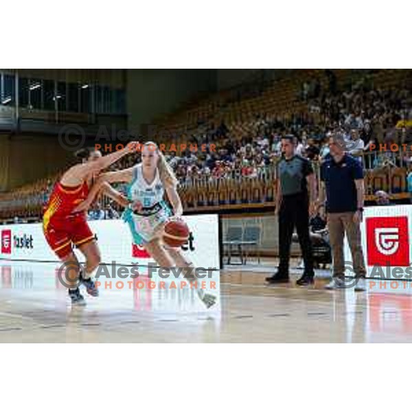 Tina Cvijanovic of Slovenia in action during preparation match for Women’s EuroBasket 2025 between Slovenia and Montenegro in Tivoli Hall, Ljubljana, Slovenia on June 11, 2025