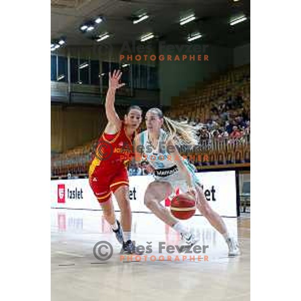Tina Cvijanovic of Slovenia in action during preparation match for Women’s EuroBasket 2025 between Slovenia and Montenegro in Tivoli Hall, Ljubljana, Slovenia on June 11, 2025