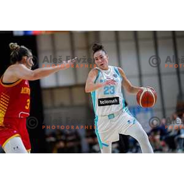 Jessica Shepard in action during preparation match for Women’s EuroBasket 2025 between Slovenia and Montenegro in Tivoli Hall, Ljubljana, Slovenia on June 11, 2025