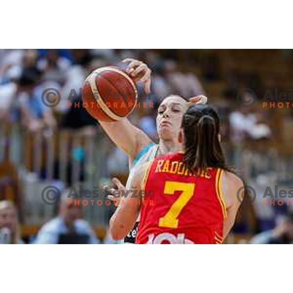 Lea Bartelme of Slovenia in action during preparation match for Women’s EuroBasket 2025 between Slovenia and Montenegro in Tivoli Hall, Ljubljana, Slovenia on June 11, 2025