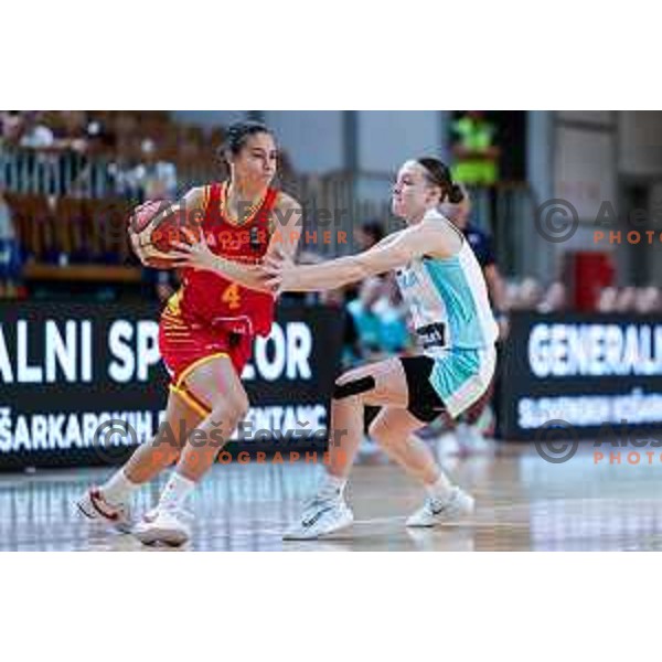 Lea Bartelme in action during preparation match for Women’s EuroBasket 2025 between Slovenia and Montenegro in Tivoli Hall, Ljubljana, Slovenia on June 11, 2025