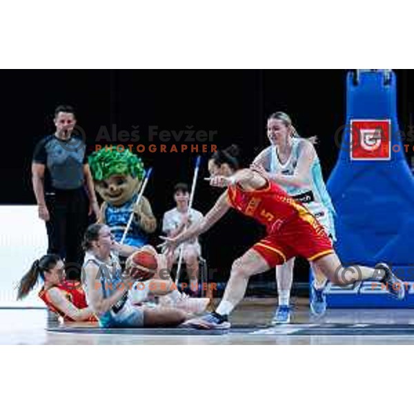 in action during preparation match for Women’s EuroBasket 2025 between Slovenia and Montenegro in Tivoli Hall, Ljubljana, Slovenia on June 11, 2025