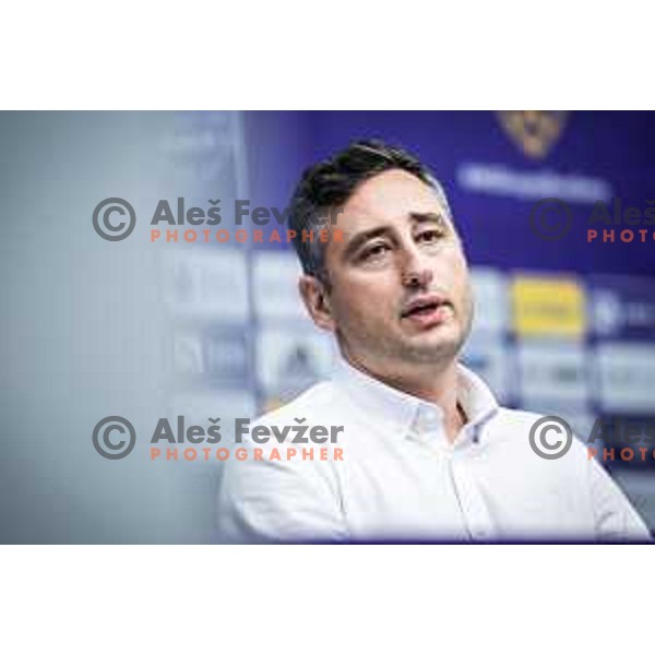 Cem Basgul during press conference in Ljudski vrt, Maribor, Slovenia on June 12, 2025. Photo: Jure Banfi