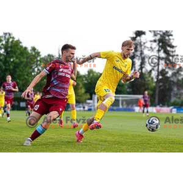 in action during second match of Qualifications for Prva liga Telemach 2025/2026 between Triglav and Domzale in Kranj, Slovenia on June 1, 2025