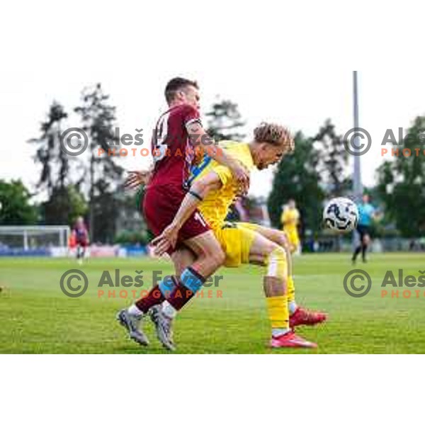 in action during second match of Qualifications for Prva liga Telemach 2025/2026 between Triglav and Domzale in Kranj, Slovenia on June 1, 2025