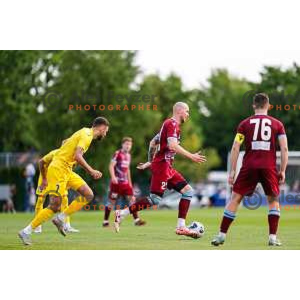 in action during second match of Qualifications for Prva liga Telemach 2025/2026 between Triglav and Domzale in Kranj, Slovenia on June 1, 2025