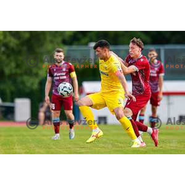 Haris Vuckic in action during second match of Qualifications for Prva liga Telemach 2025/2026 between Triglav and Domzale in Kranj, Slovenia on June 1, 2025