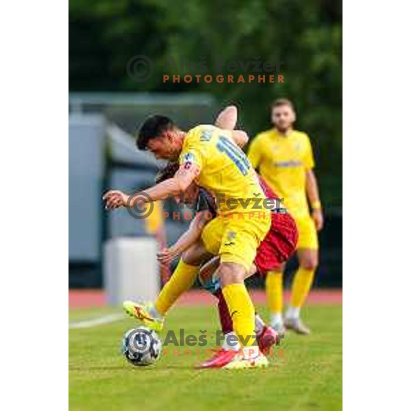 Haris Vuckic in action during second match of Qualifications for Prva liga Telemach 2025/2026 between Triglav and Domzale in Kranj, Slovenia on June 1, 2025
