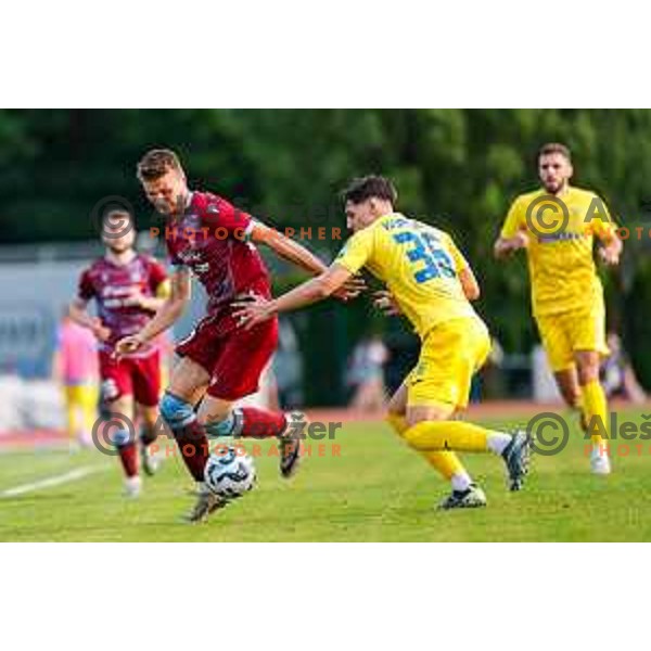 in action during second match of Qualifications for Prva liga Telemach 2025/2026 between Triglav and Domzale in Kranj, Slovenia on June 1, 2025