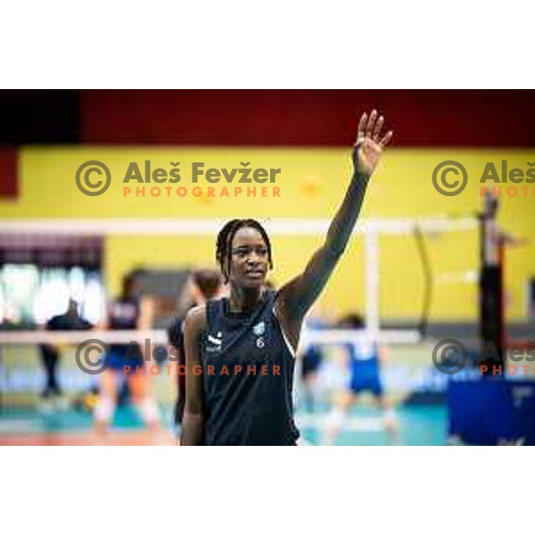 Neneh Sillah in action during CEV Women Volleyball European Golden League 2025 match between Greece and Slovenia in Rdeca dvorana, Velenje, Slovenia on June 13, 2025. Photo: Jure Banfi