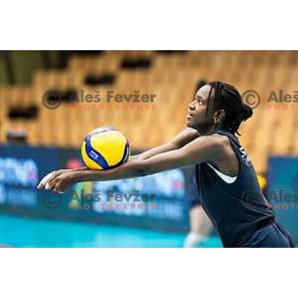 Neneh Sillah in action during CEV Women Volleyball European Golden League 2025 match between Greece and Slovenia in Rdeca dvorana, Velenje, Slovenia on June 13, 2025. Photo: Jure Banfi