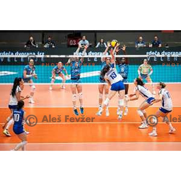 in action during CEV Women Volleyball European Golden League 2025 match between Greece and Slovenia in Rdeca dvorana, Velenje, Slovenia on June 13, 2025. Photo: Jure Banfi