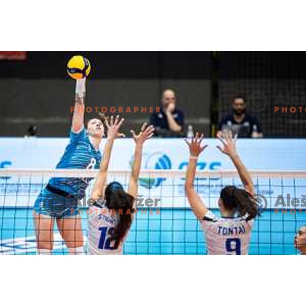 in action during CEV Women Volleyball European Golden League 2025 match between Greece and Slovenia in Rdeca dvorana, Velenje, Slovenia on June 13, 2025. Photo: Jure Banfi