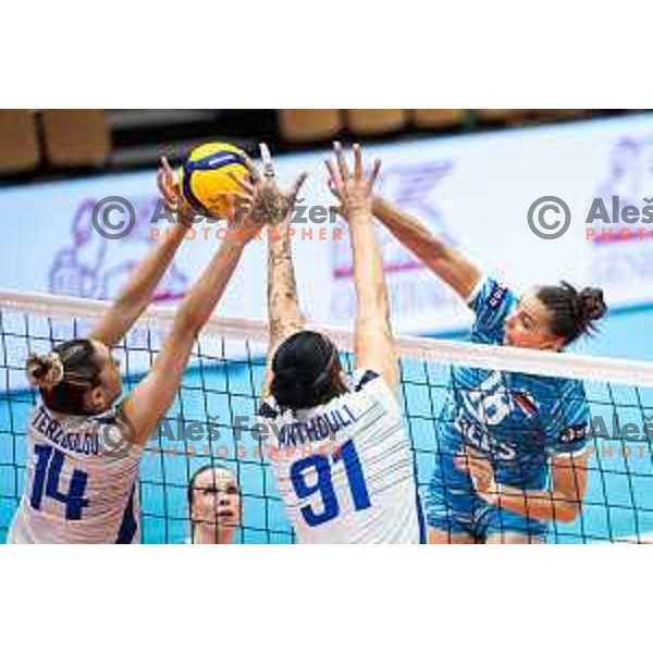 Sasa Planinsec in action during CEV Women Volleyball European Golden League 2025 match between Greece and Slovenia in Rdeca dvorana, Velenje, Slovenia on June 13, 2025. Photo: Jure Banfi