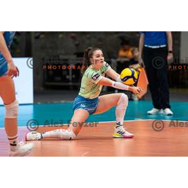 Anja Mazej in action during CEV Women Volleyball European Golden League 2025 match between Greece and Slovenia in Rdeca dvorana, Velenje, Slovenia on June 13, 2025. Photo: Jure Banfi