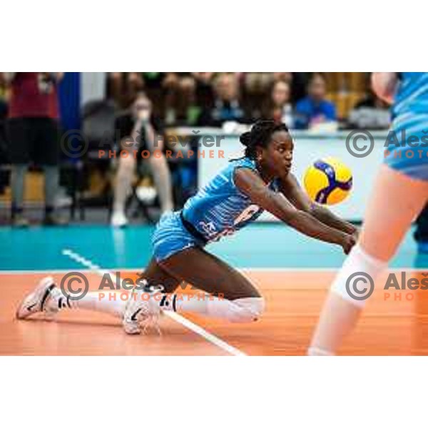 Neneh Sillah in action during CEV Women Volleyball European Golden League 2025 match between Greece and Slovenia in Rdeca dvorana, Velenje, Slovenia on June 13, 2025. Photo: Jure Banfi