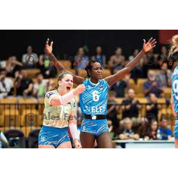 Neneh Sillah celebrates during CEV Women Volleyball European Golden League 2025 match between Greece and Slovenia in Rdeca dvorana, Velenje, Slovenia on June 13, 2025. Photo: Jure Banfi