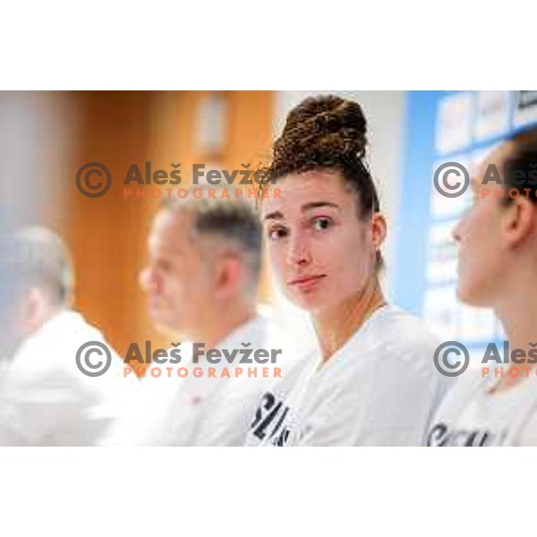 Jessica Shepard during press conference before women’s Eurobasket 2025 in Radisson Blu Hotel, Ljubljana, Slovenia on June 15, 2025.