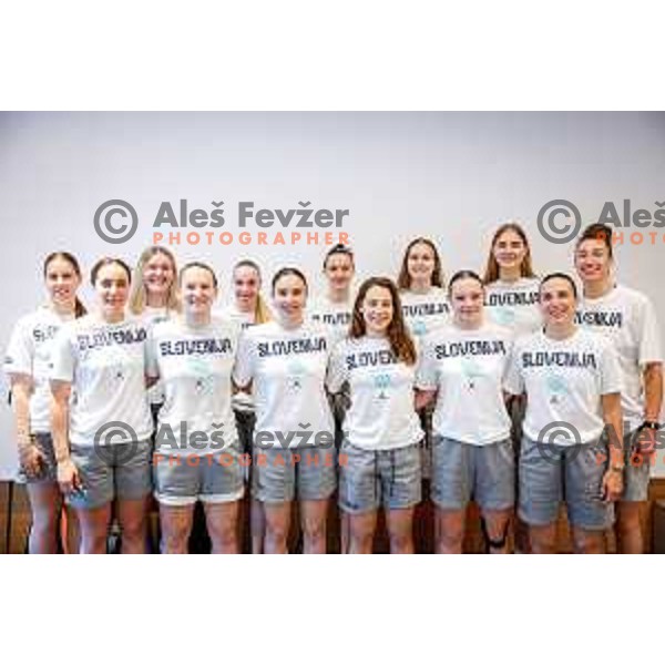 Team Slovenia during press conference before women’s Eurobasket 2025 in Radisson Blu Hotel, Ljubljana, Slovenia on June 15, 2025.
