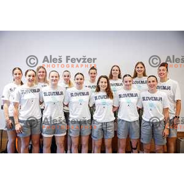 Team Slovenia during press conference before women’s Eurobasket 2025 in Radisson Blu Hotel, Ljubljana, Slovenia on June 15, 2025.