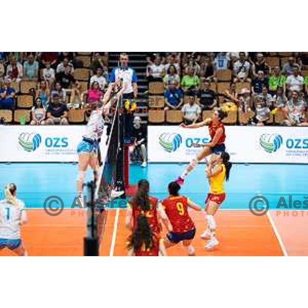 in action during CEV Women Volleyball European Golden League 2025 match between Slovenia and Spain in Rdeca dvorana, Velenje, Slovenia on June 15, 2025. Photo: Jure Banfi