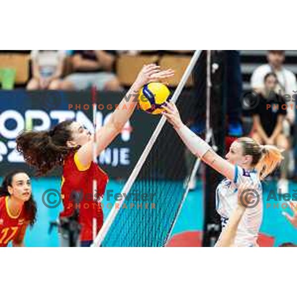 Eva Mori Pavlovic in action during CEV Women Volleyball European Golden League 2025 match between Slovenia and Spain in Rdeca dvorana, Velenje, Slovenia on June 15, 2025. Photo: Jure Banfi
