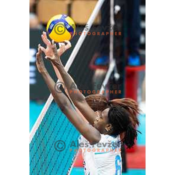 Fatoumatta Sillah in action during CEV Women Volleyball European Golden League 2025 match between Slovenia and Spain in Rdeca dvorana, Velenje, Slovenia on June 15, 2025. Photo: Jure Banfi