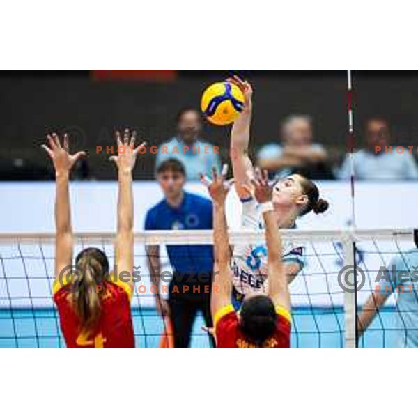 Lorena Lorber Fijok in action during CEV Women Volleyball European Golden League 2025 match between Slovenia and Spain in Rdeca dvorana, Velenje, Slovenia on June 15, 2025. Photo: Jure Banfi