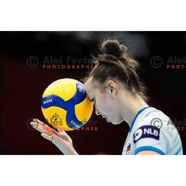 Sasa Planinsec in action during CEV Women Volleyball European Golden League 2025 match between Slovenia and Spain in Rdeca dvorana, Velenje, Slovenia on June 15, 2025. Photo: Jure Banfi